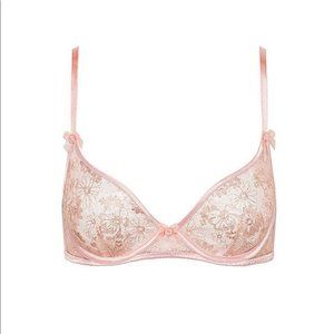 For Love & Lemons - Delicate Floral Foil Unlined Underwire Bra MEDIUM, Shimmery